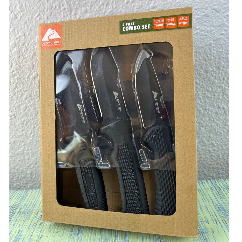 Ozark Trail Outdoor Equipment 5-Piece Knife Combo Set NIB